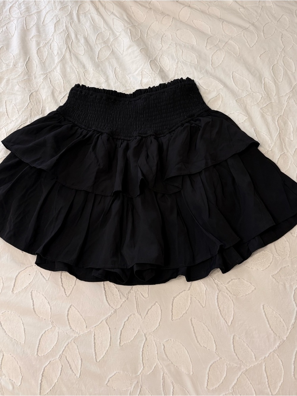 Black Preppy Tiered Ruffle Skirt